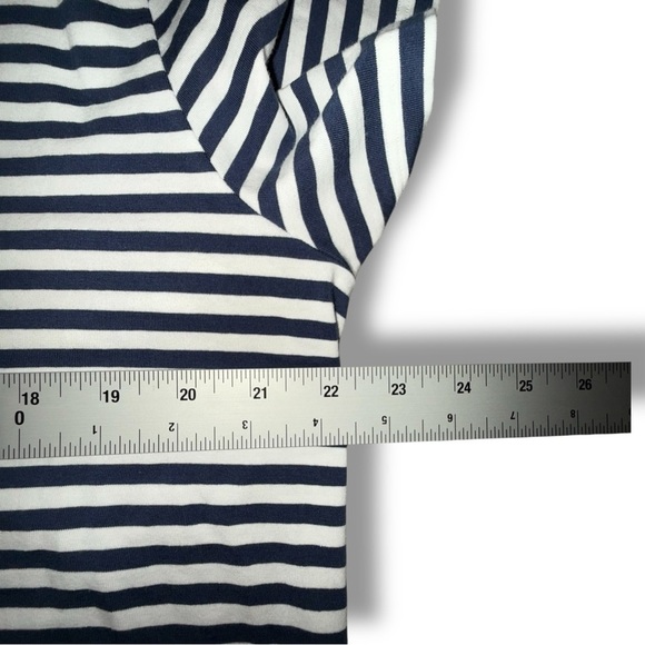 LULULEMON Love V-Neck - 14 Narrow Bold Stripe Club Blue/White - Picture 8 of 12
